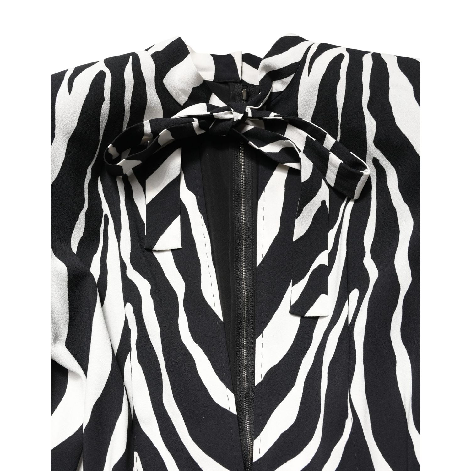 Dolce & Gabbana Black White Viscose Zebra Pattern Jumpsuit