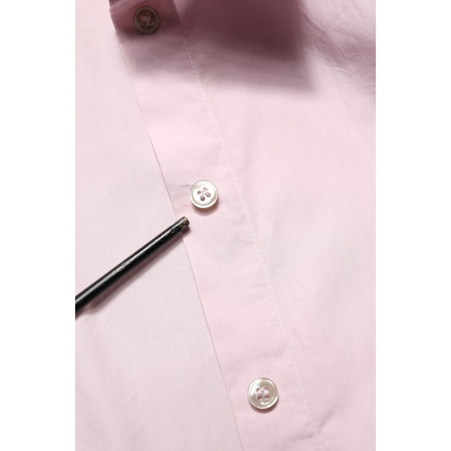 Dolce & Gabbana LightPink Cotton Collared Buttoned Blouse Top