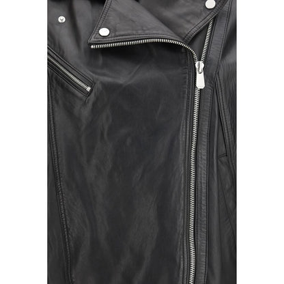 PINKO Black Lambskin Leather Jacket