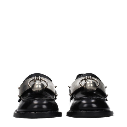 Prada Black Leather Slip-On Loafers