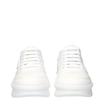 Prada White Fabric Low Top Sneakers