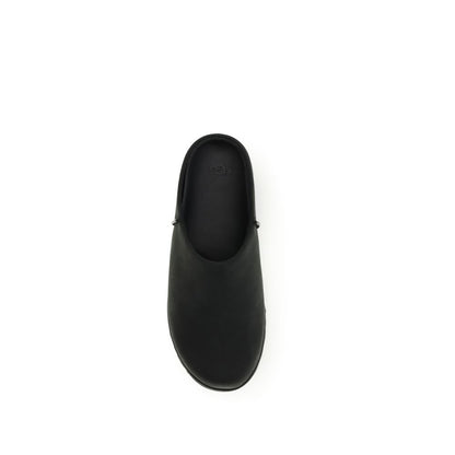 UGG Black Calf Leather Bos Taurus Mules