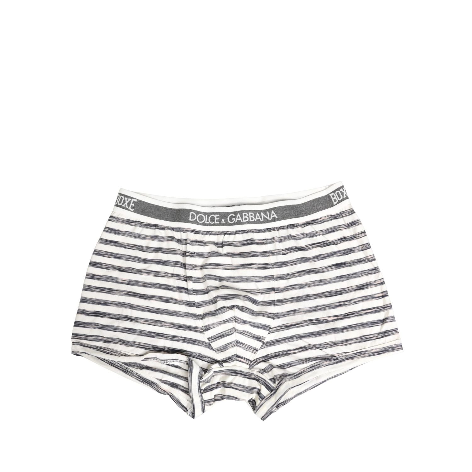 Dolce & Gabbana Gray White Stripes Men Regular Boxer Underwear