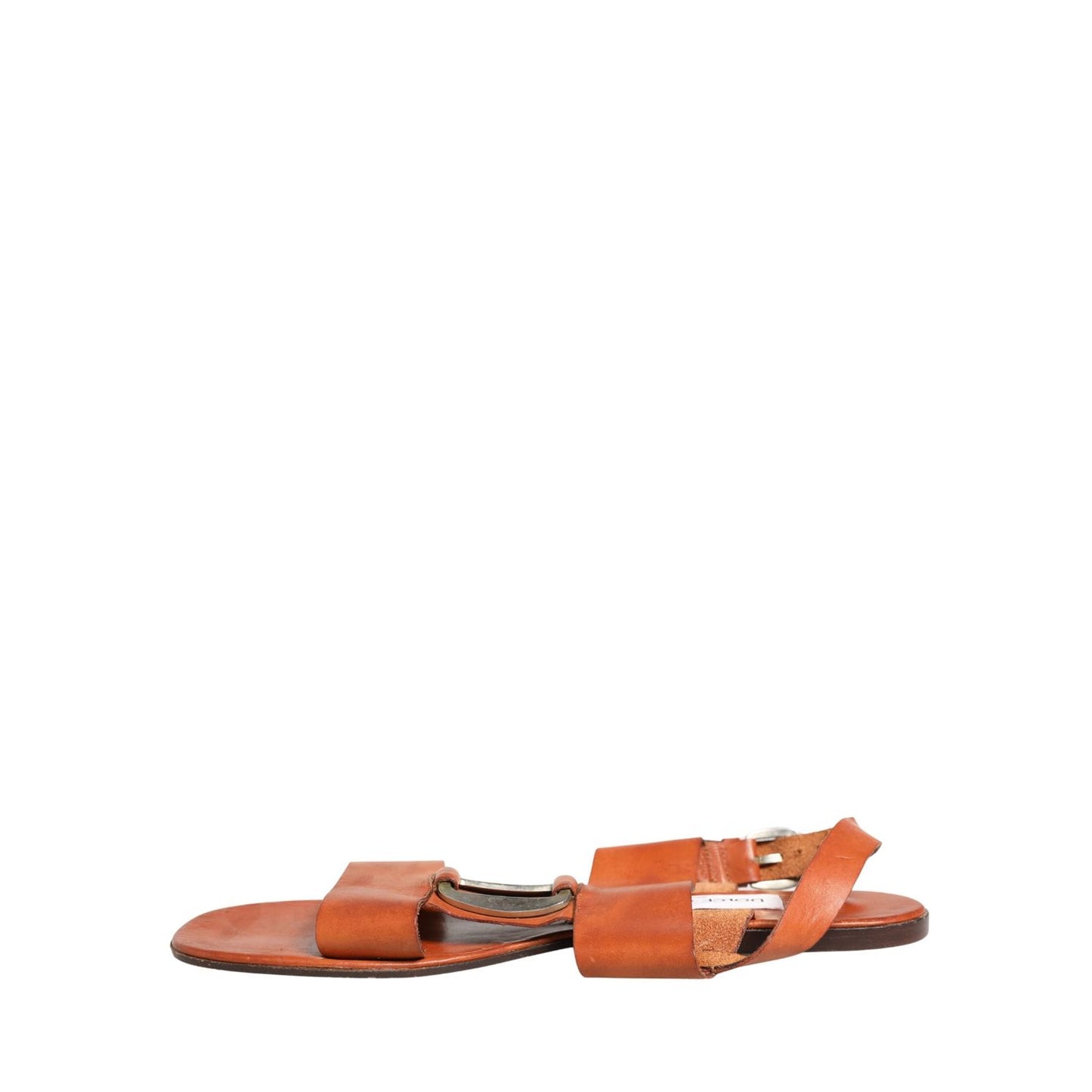Dolce & Gabbana Brown Leather Flat Sandals Shoes