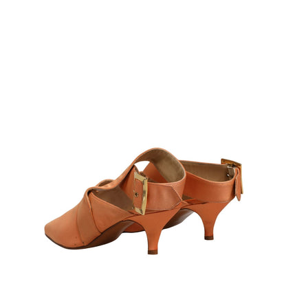 Dolce & Gabbana Orange Satin Sandals Shoes