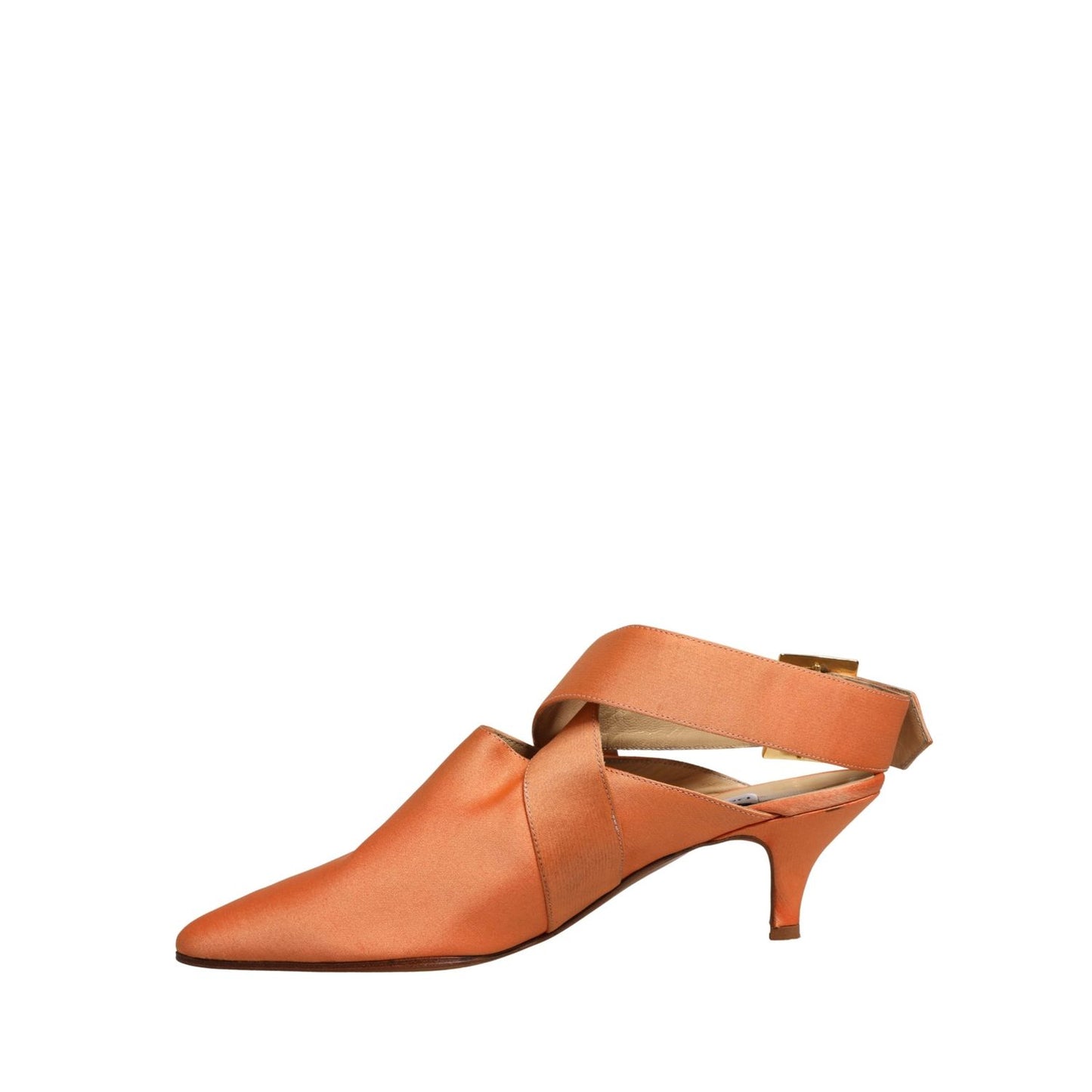 Dolce & Gabbana Orange Satin Sandals Shoes