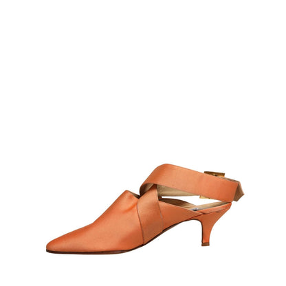 Dolce & Gabbana Orange Satin Sandals Shoes