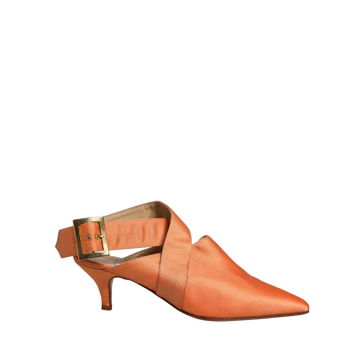Dolce & Gabbana Orange Satin Sandals Shoes