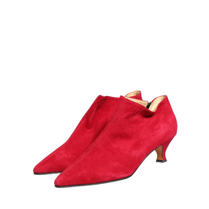 Dolce & Gabbana Red Suede Ankle Boots Shoes