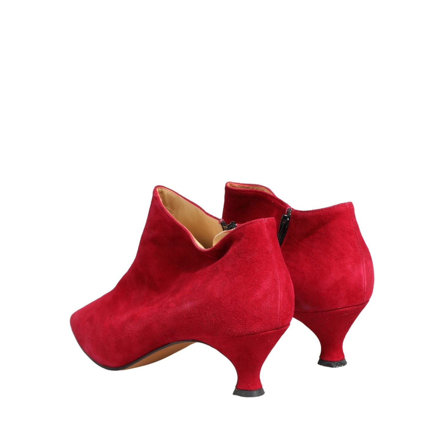Dolce & Gabbana Red Suede Ankle Boots Shoes