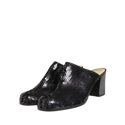 Dolce & Gabbana Black Sequined Mules Shoes