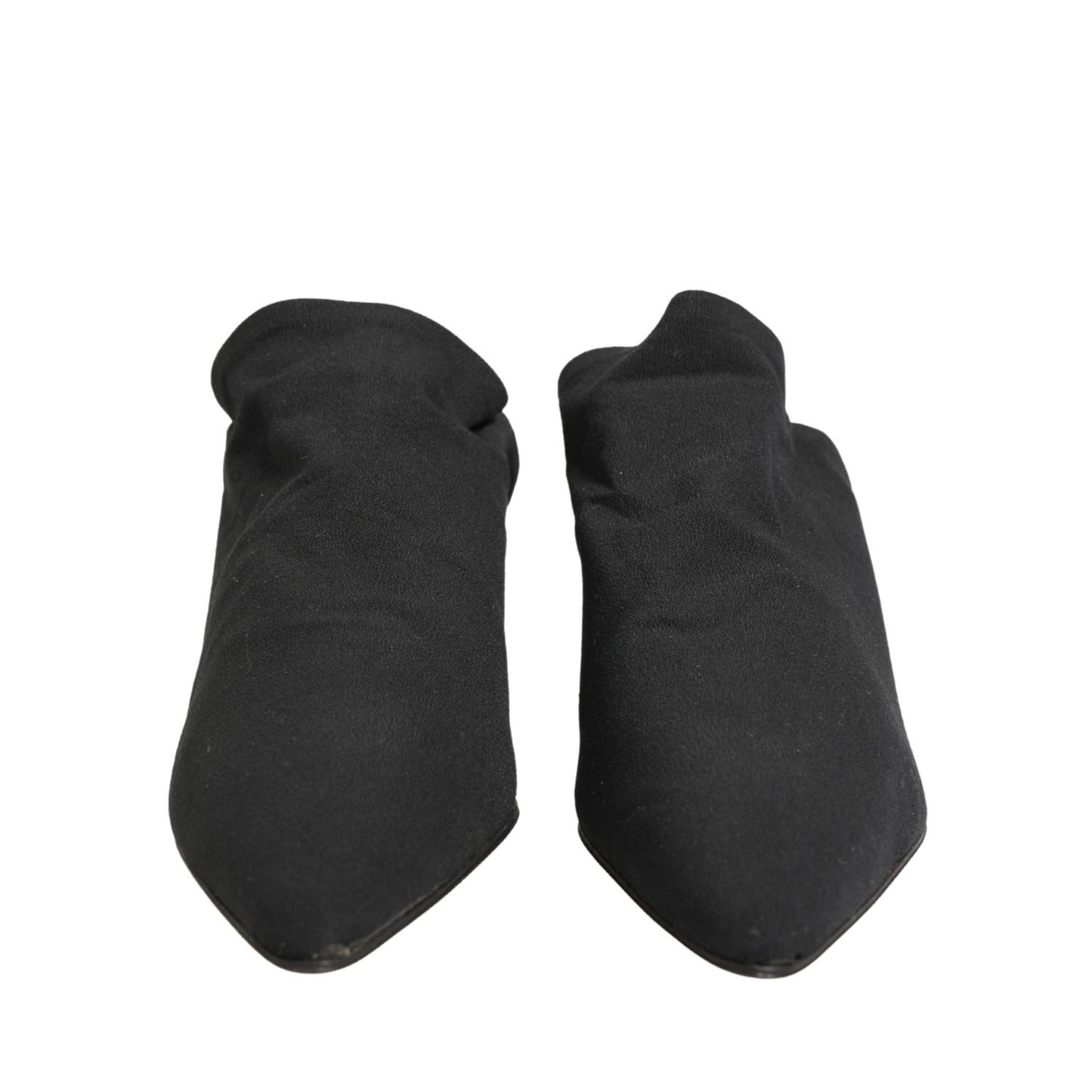 Dolce & Gabbana Black Suede Heel Mule Shoes