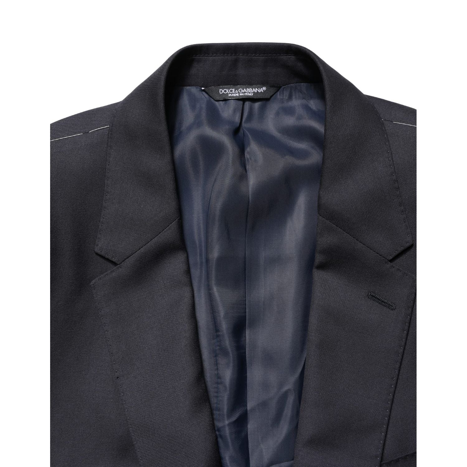 Dolce & Gabbana Black Wool Slim Fit Coat Men Jacket Blazer