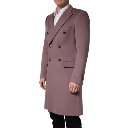 Dolce & Gabbana Brown Double Breasted Men Trench Coat Jacket