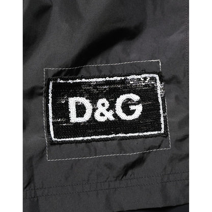 Dolce & Gabbana Black Polyester Drawstring Men Shorts Swimwear