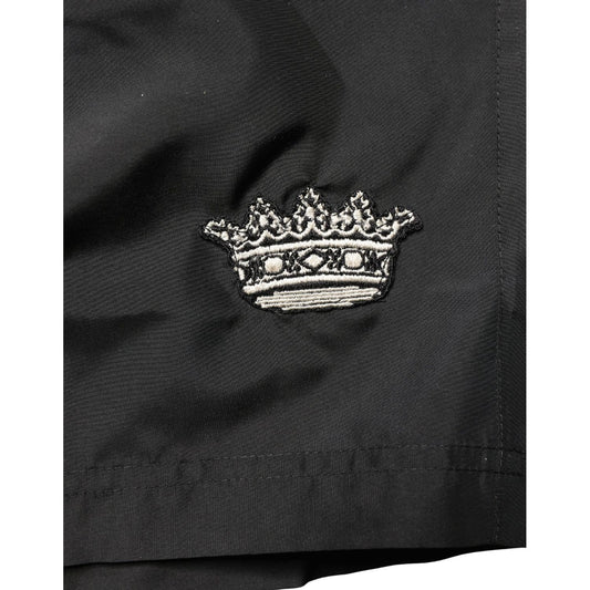 Dolce & Gabbana Black Polyester Drawstring Men Shorts Swimwear