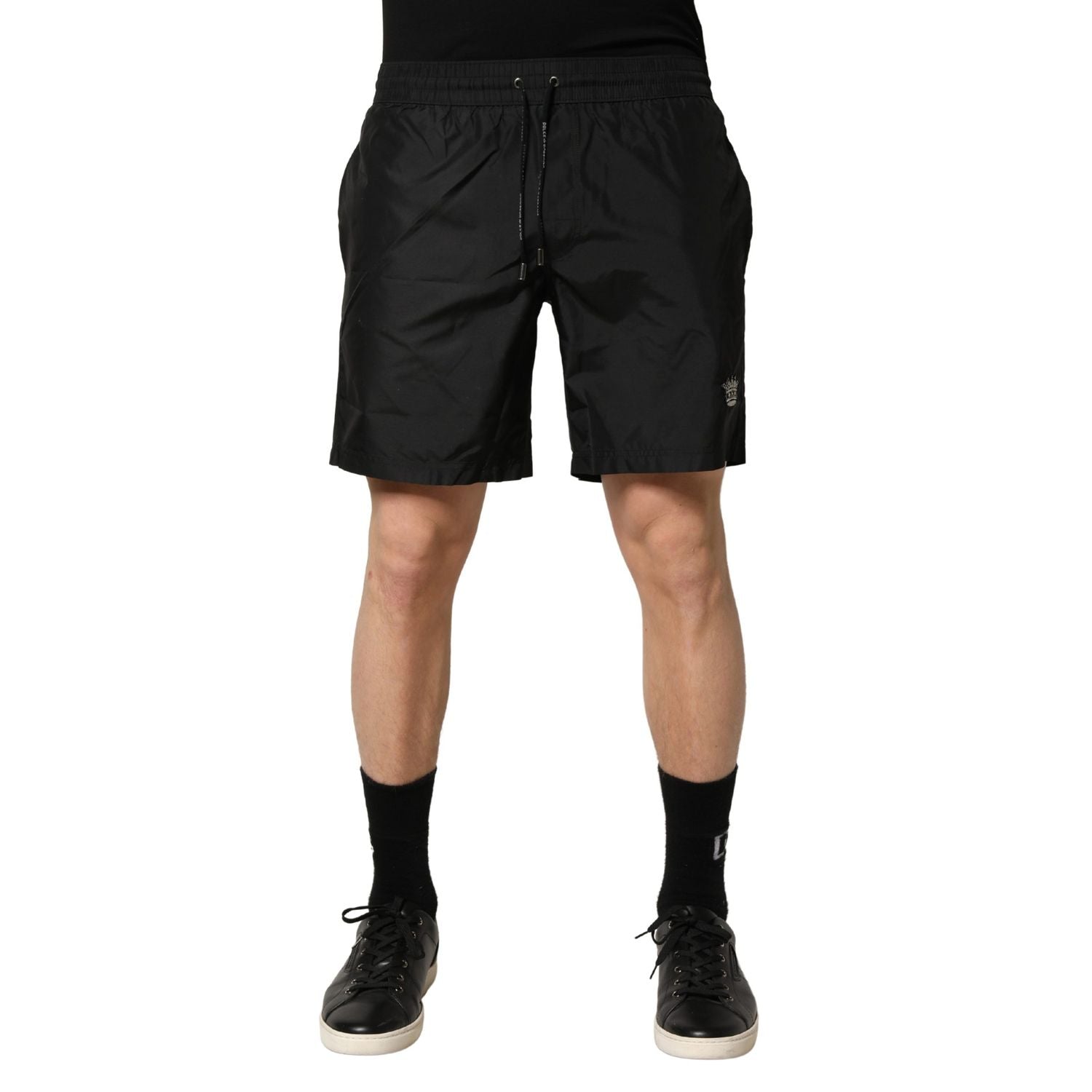 Dolce & Gabbana Black Polyester Drawstring Men Shorts Swimwear
