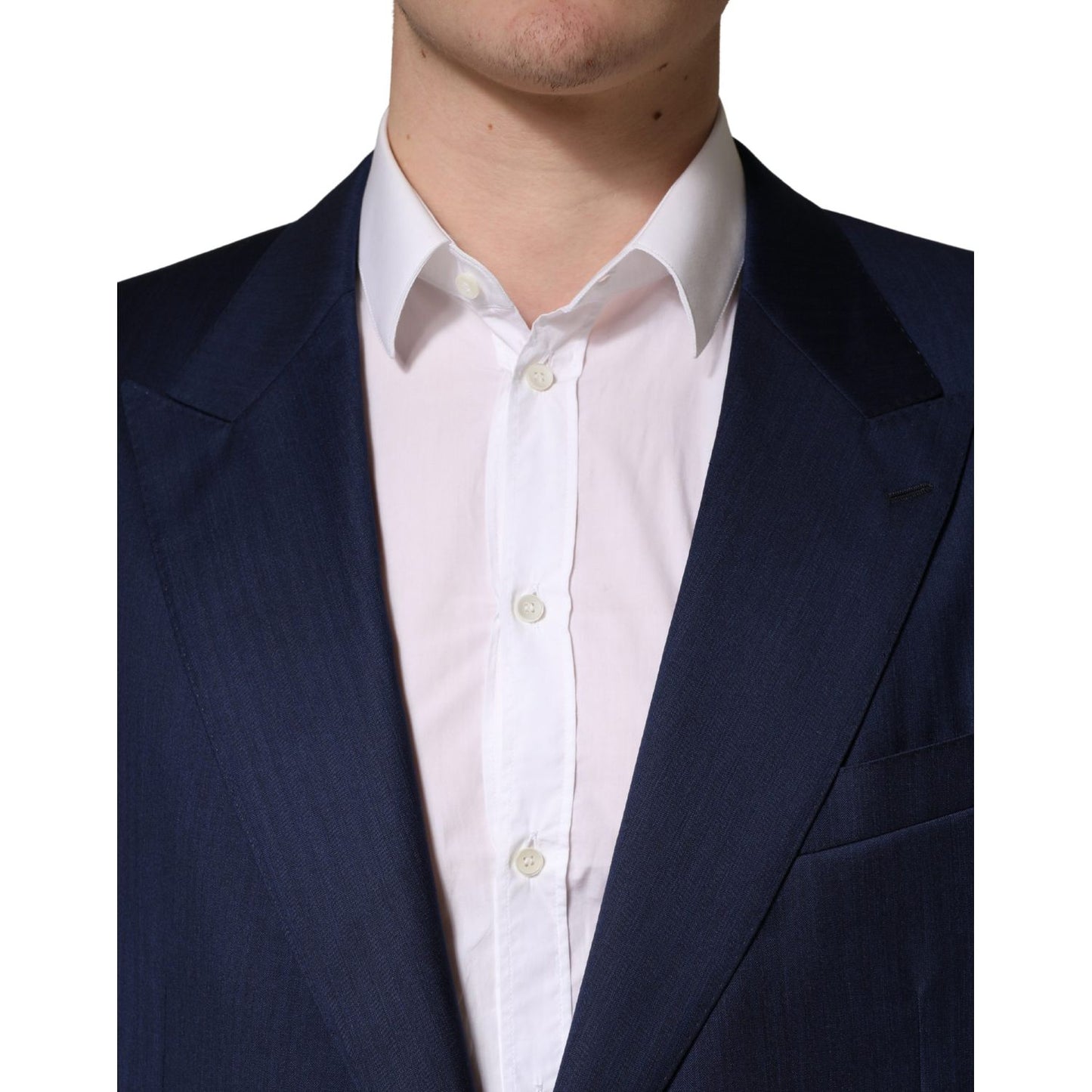 Dolce & Gabbana Blue Single Breasted 2 Button Suit Jacket