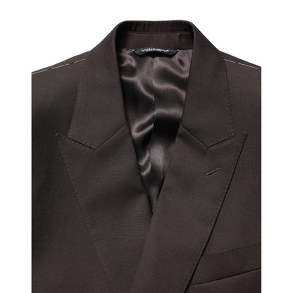 Dolce & Gabbana Dark Violet Wool Double Breasted Suit Jacket