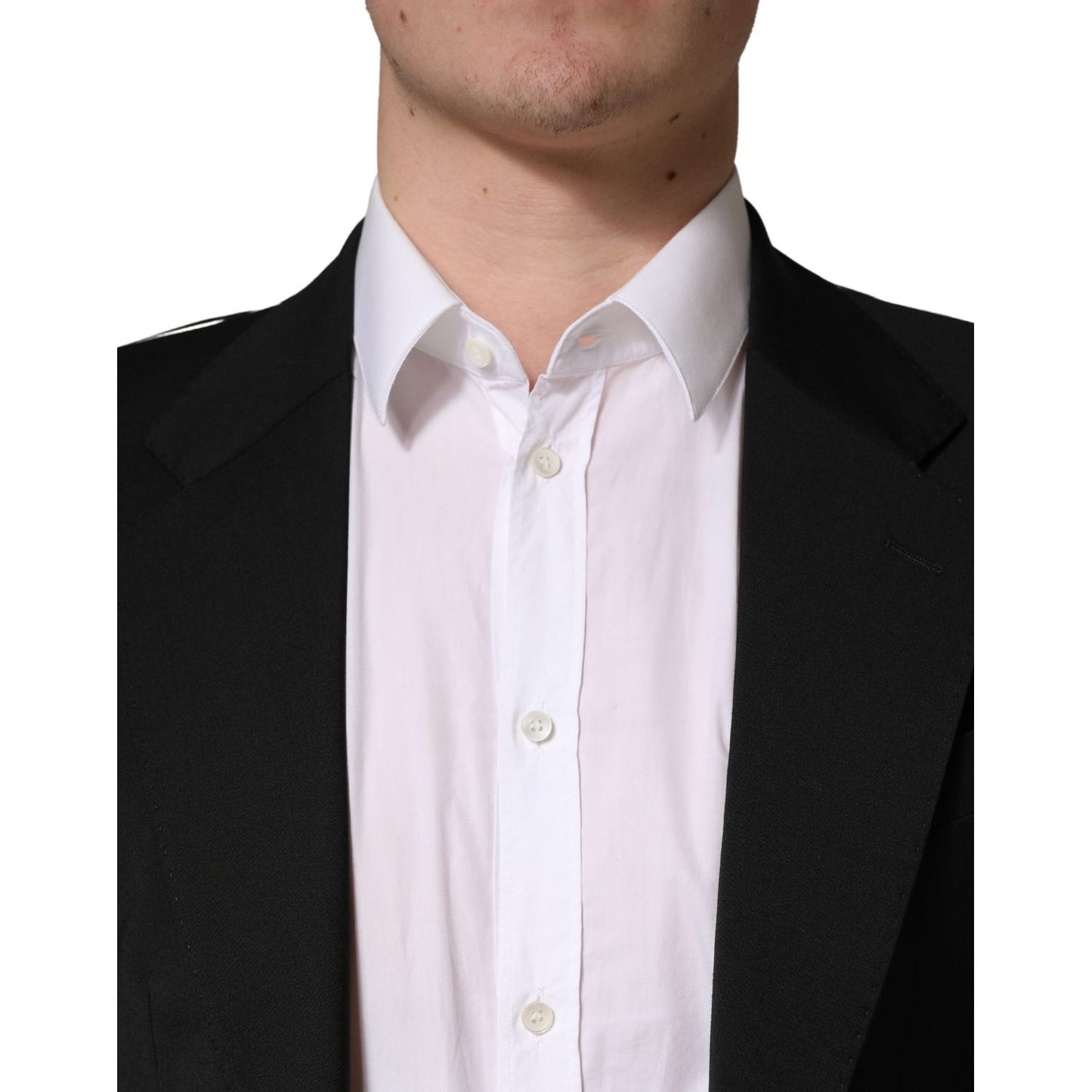 Dolce & Gabbana Black Polyester 2 Buttons Men Suit Jacket
