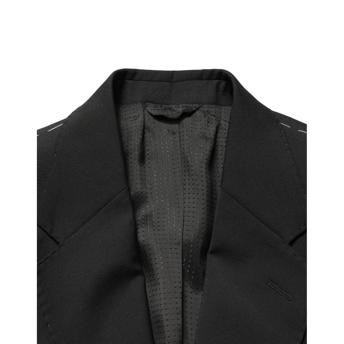 Dolce & Gabbana Black Polyester 2 Buttons Men Suit Jacket