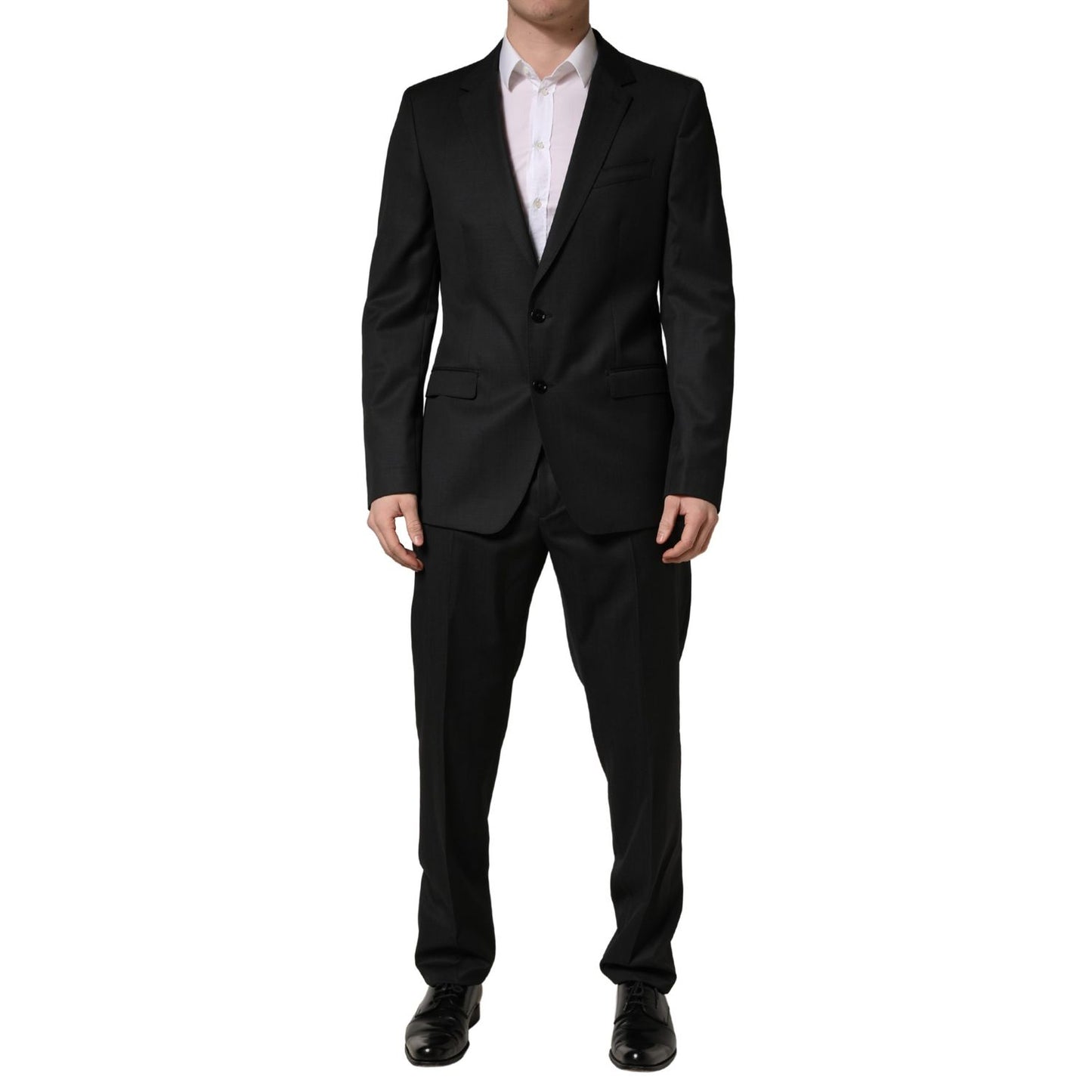 Dolce & Gabbana Black Wool 2 Buttons Formal 2 Piece Suit