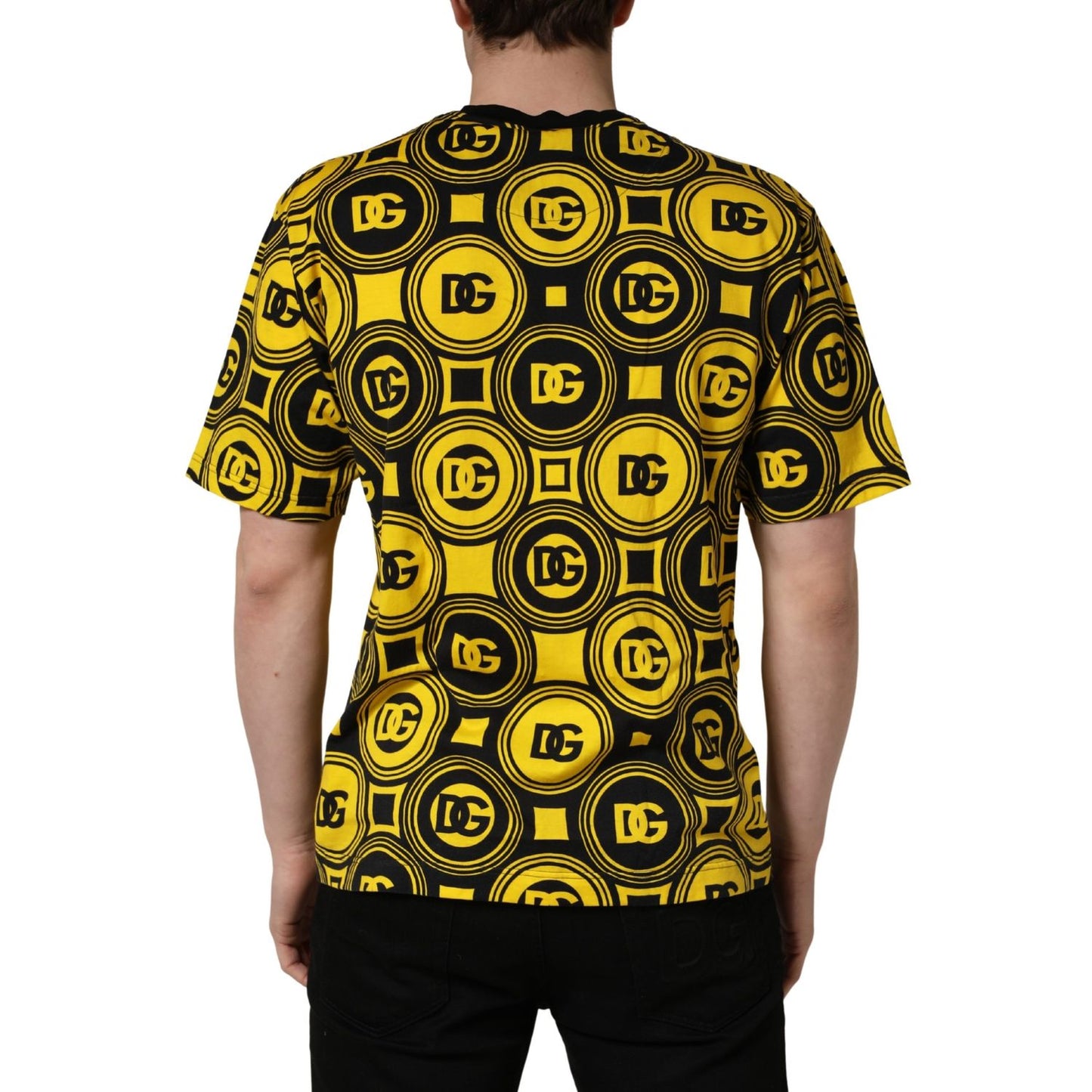 Invicta Yellow Black Logo Geometric Pattern T-shirt