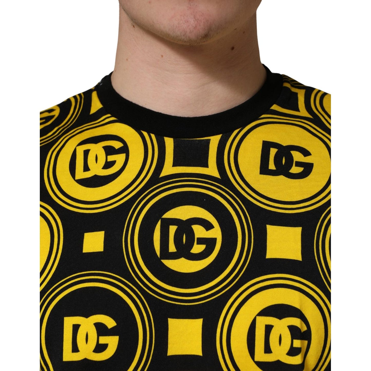 Invicta Yellow Black Logo Geometric Pattern T-shirt