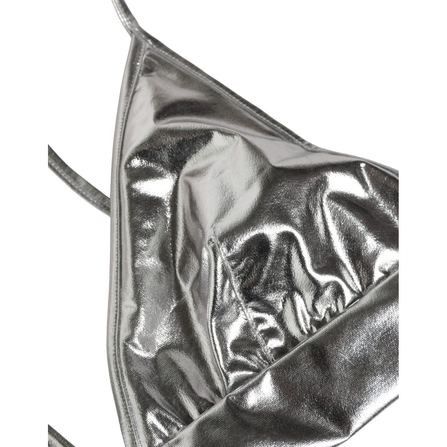 Dolce & Gabbana Metallic Silver Sleeveless Bustier Cropped Top
