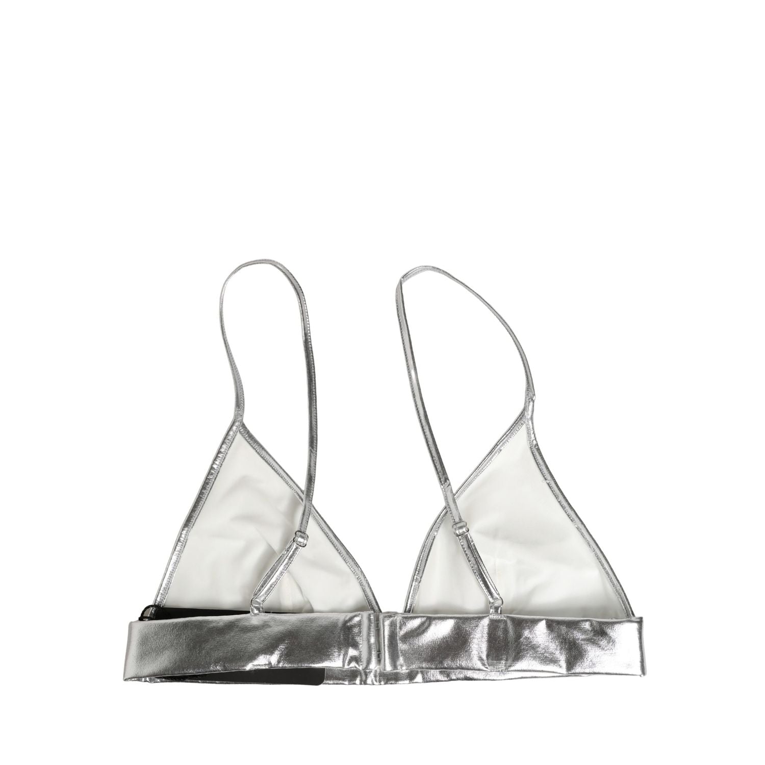 Dolce & Gabbana Metallic Silver Sleeveless Bustier Cropped Top