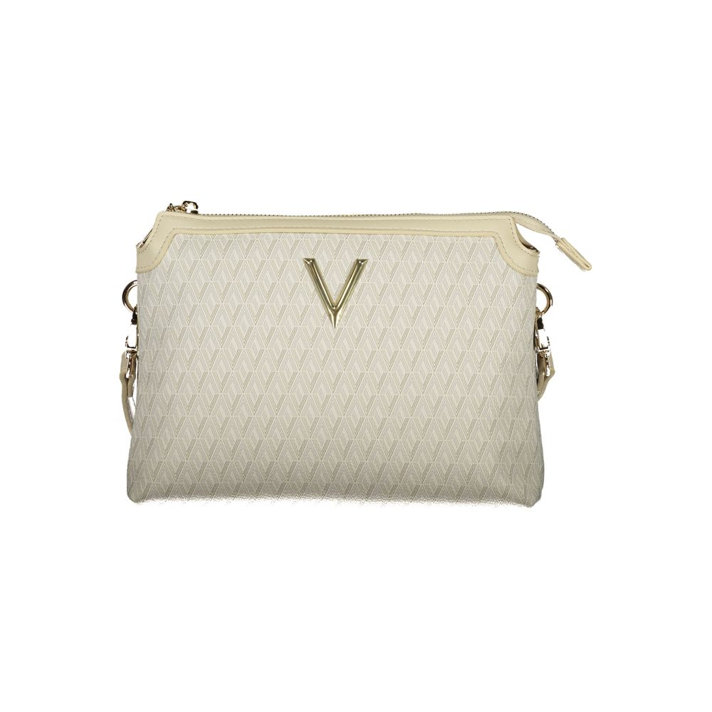 Mario Valentino Beige Polyurethane Women's Bag with Adjustable Shoulder Strap