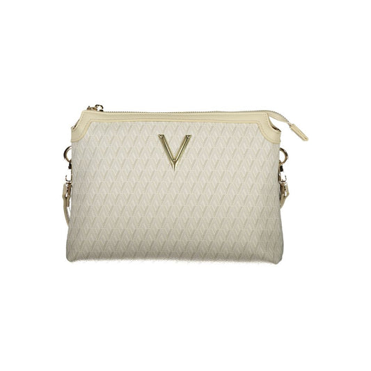 Mario Valentino Beige Polyurethane Women's Bag with Adjustable Shoulder Strap