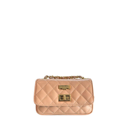 Baldinini Trend Pink Leather Women Crossbody Bag