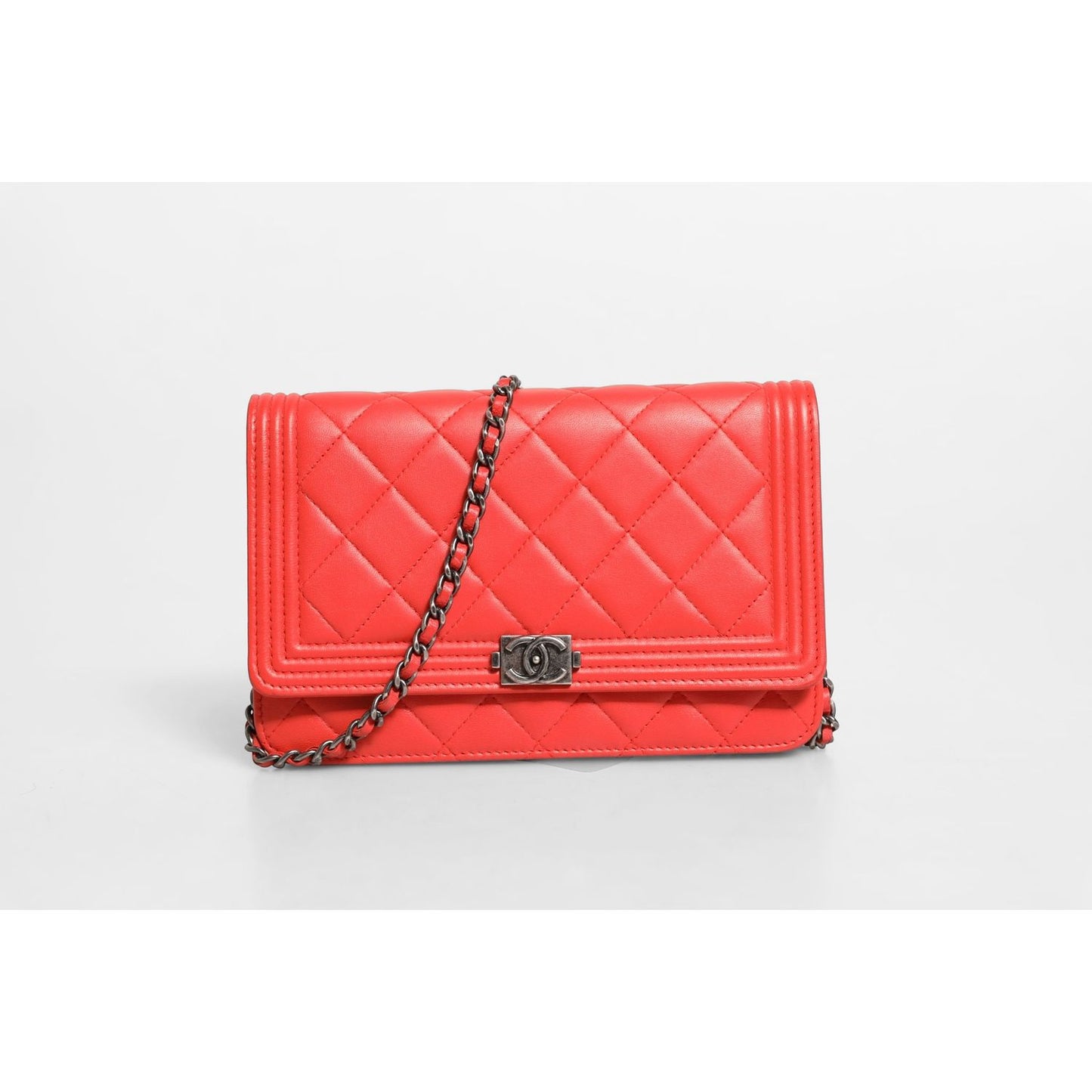 Chanel Boy Wallet on Chain Red Lambskin