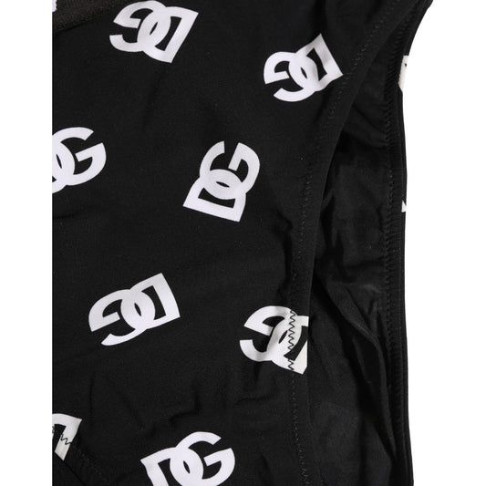 Dolce & Gabbana White Black Logo Waistband Midi Brief Underwear