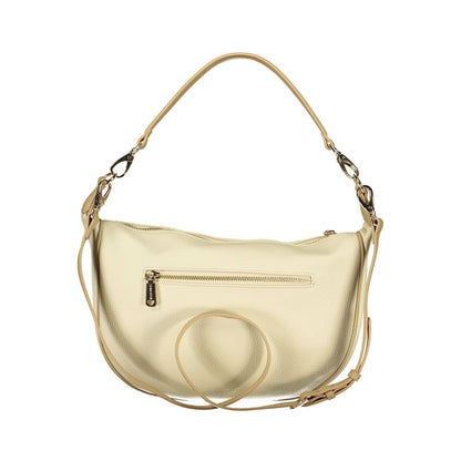 Mario Valentino Beige Polyurethane Women's Bag With Adjustable Shoulder Strap