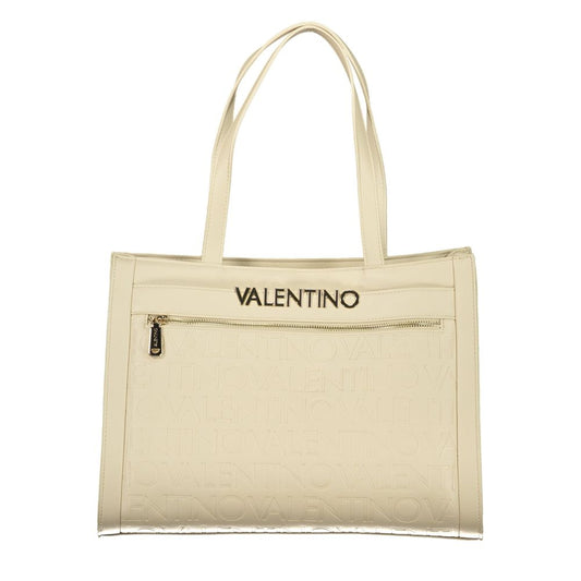 Mario Valentino Beige Polyurethane Womens Bag With Multiple Pockets