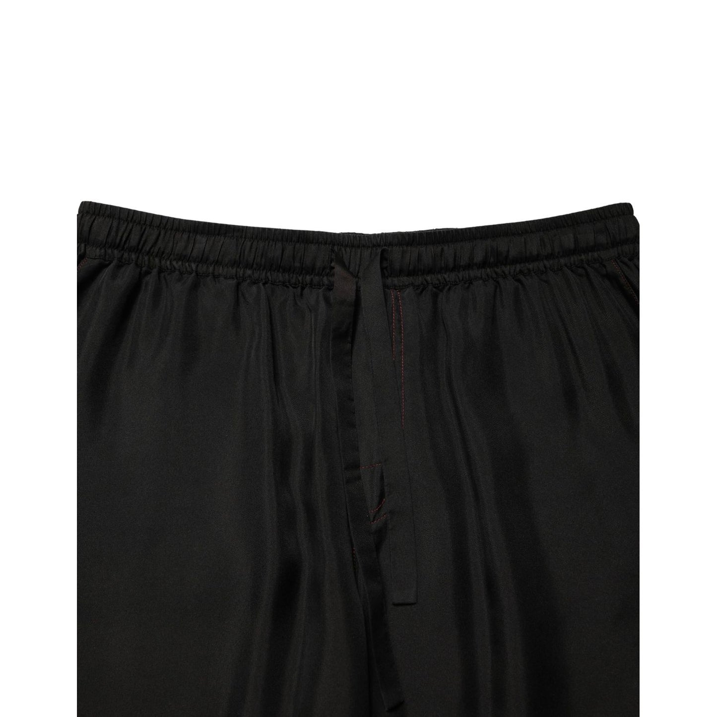 Dolce & Gabbana Black Silk Drawstring Men Bermuda Shorts
