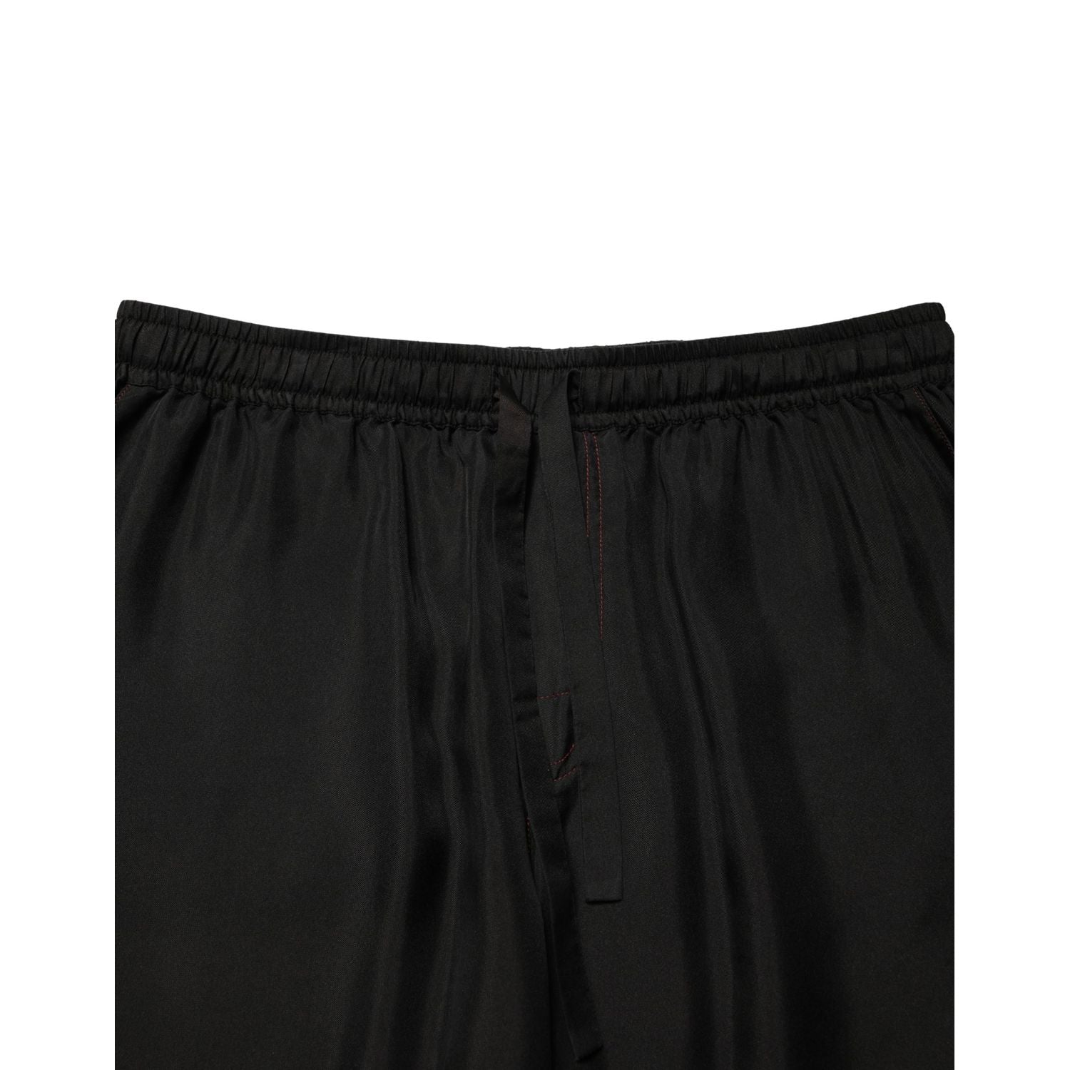 Dolce & Gabbana Black Silk Drawstring Men Bermuda Shorts