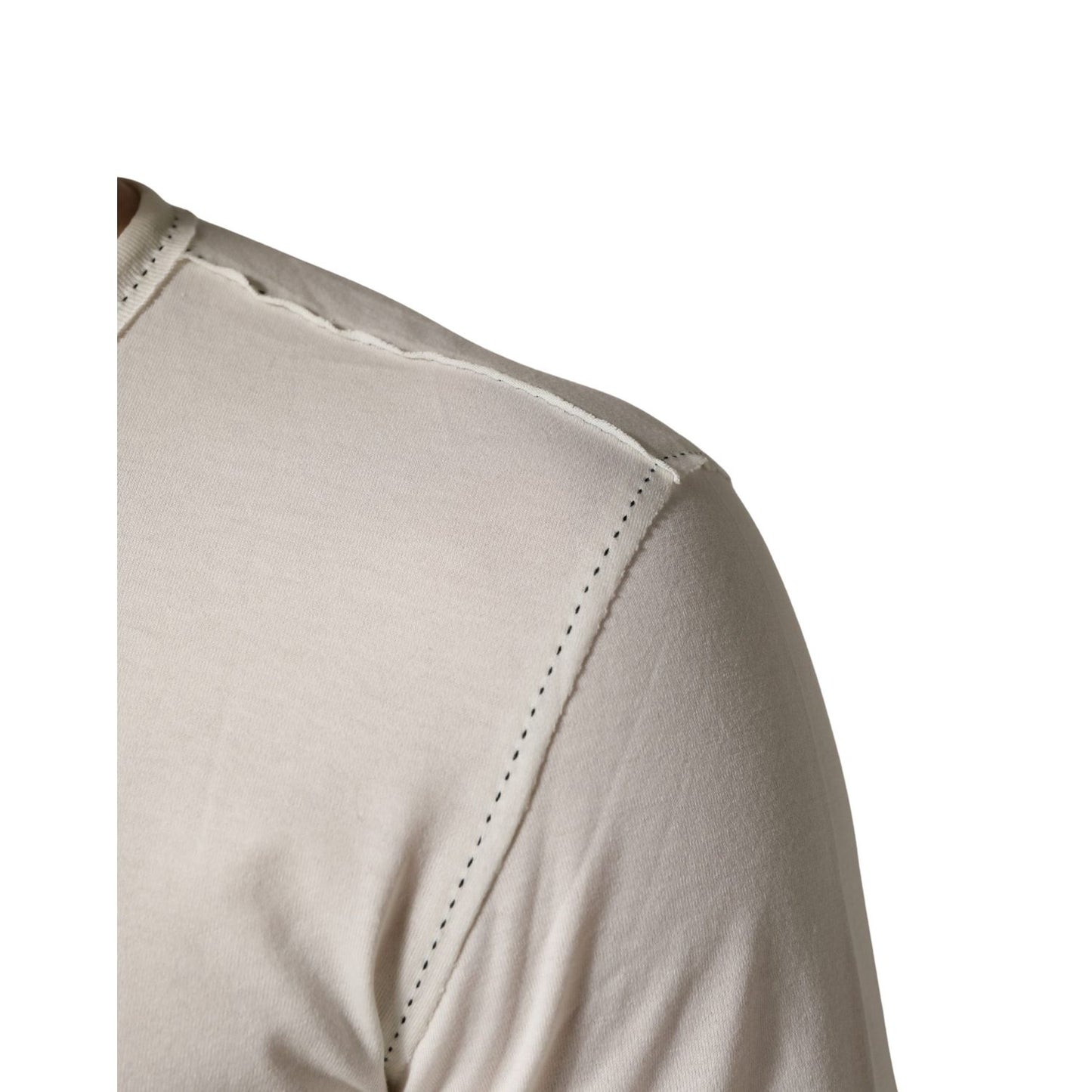 Dolce & Gabbana White Long Sleeves Henley Pullover Sweater