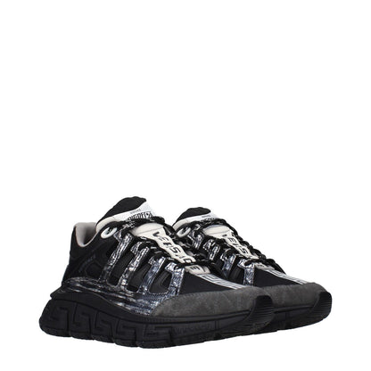 Versace Black Fabric Athletic Sneakers