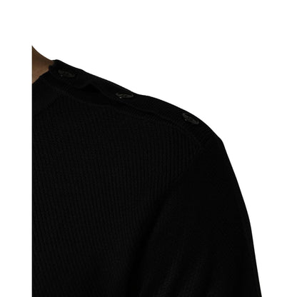 Dolce & Gabbana Black Crew Neck Long Sleeve Pullover Sweater