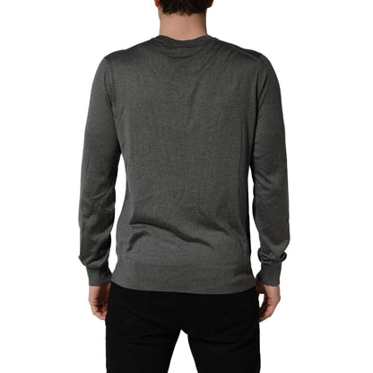Dolce & Gabbana Gray Long Sleeves Crew Neck Pullover Sweater