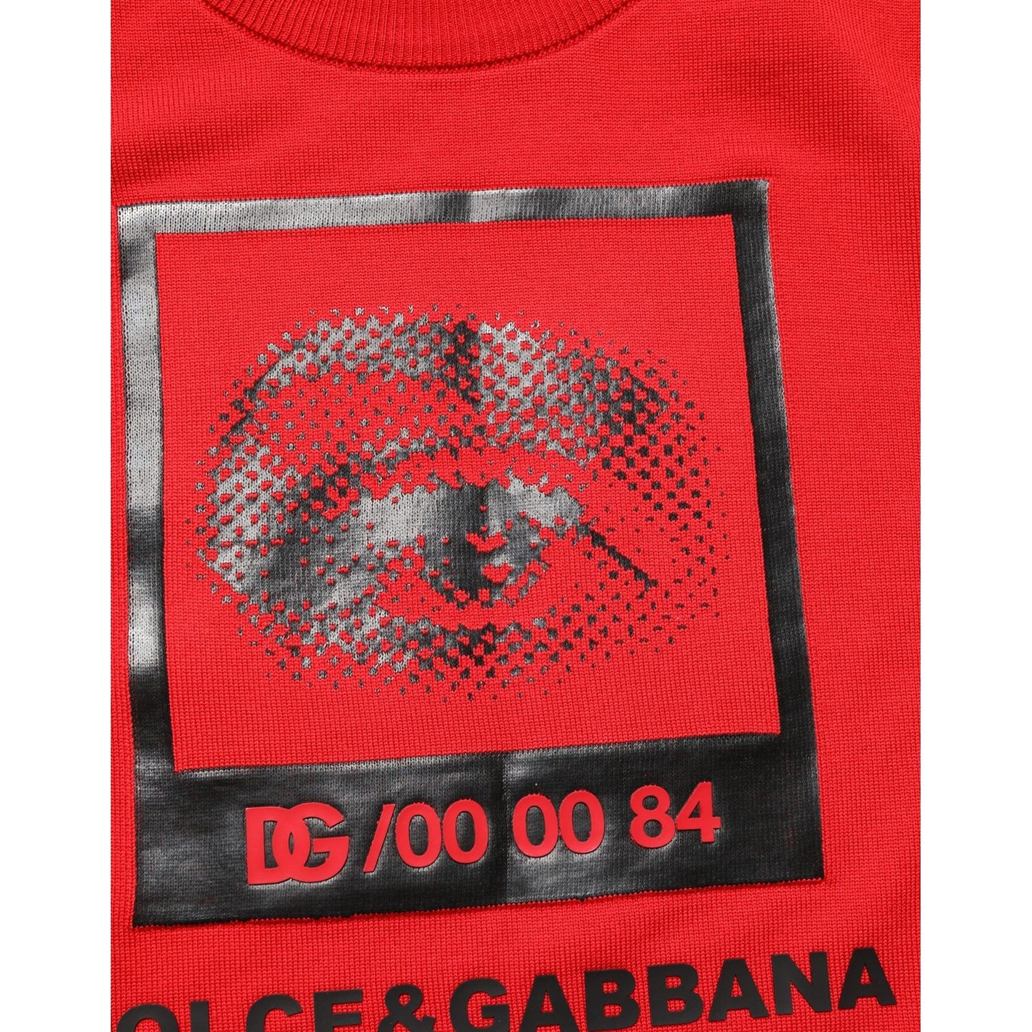 Dolce & Gabbana Red Eye Print Crew Neck Pullover Sweater