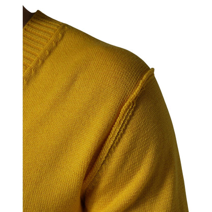 Dolce & Gabbana Wool Knitted V-Neck Pullover Yellow