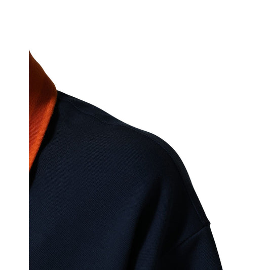 Dolce & Gabbana Navy Blue Cotton Logo Short Sleeves Men Polo T-shirt