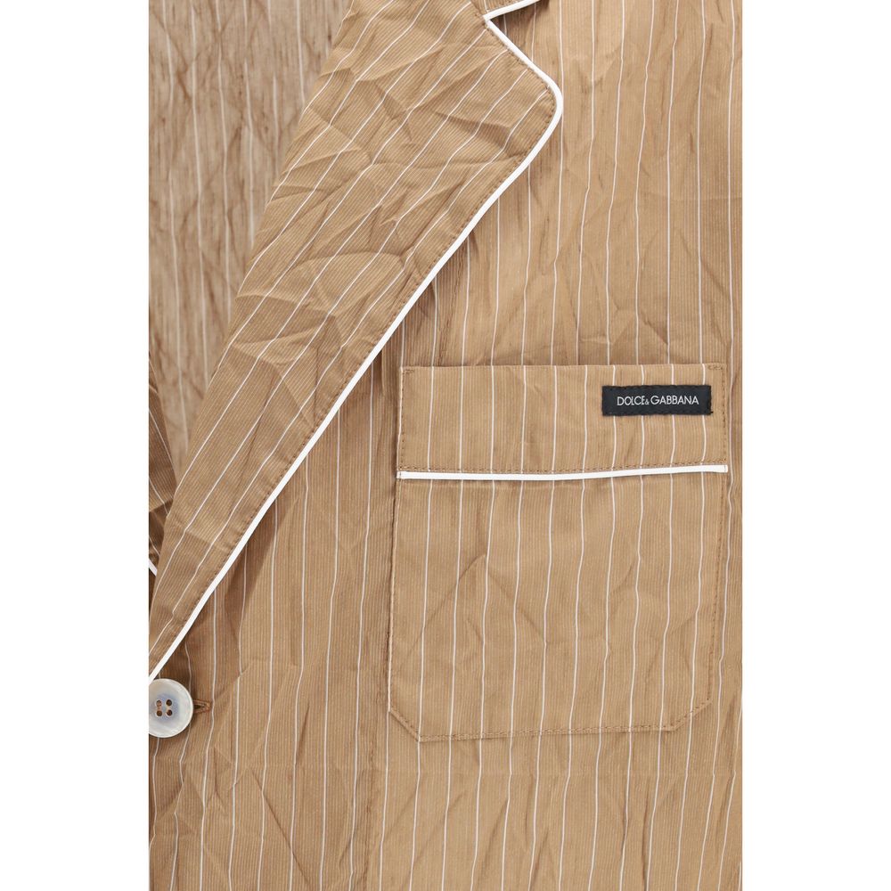 Dolce & Gabbana Beige Linen Top Sleepwear