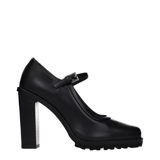Max Mara Black Leather High Heel Pumps