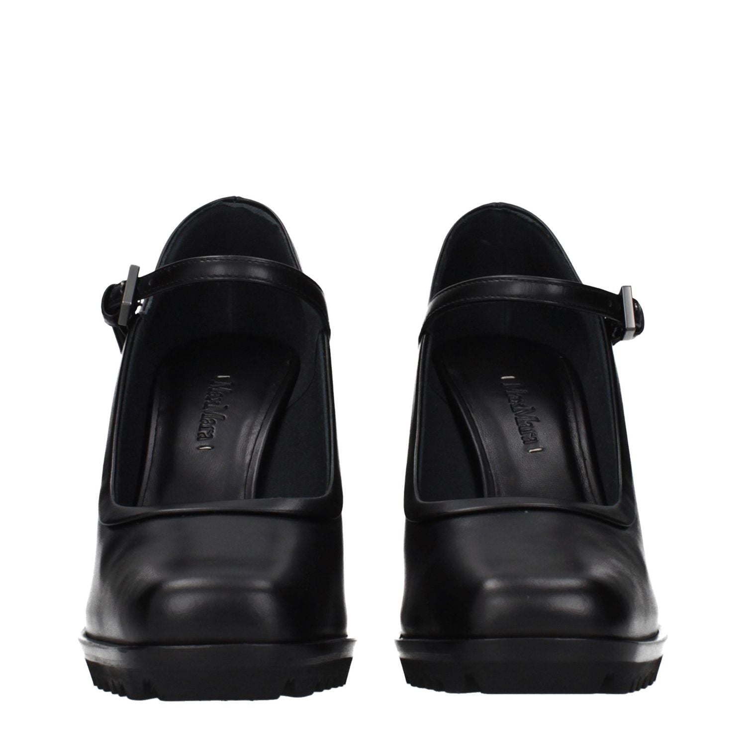 Max Mara Black Leather High Heel Pumps