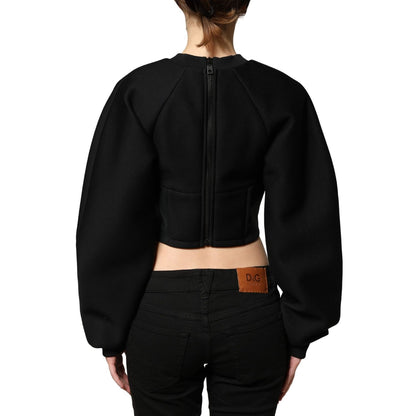 Philosophy Black Cropped ZipperBack Sweatshirt Sweater
